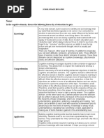 Name:: in The Cognitive Domain, Discuss The Following Hierarchy of Education Targets