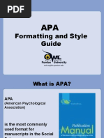 Formatting and Style Guide