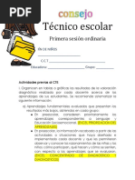 Consejo Técnico Escolar Primera Sesion Ordinaria Primaria