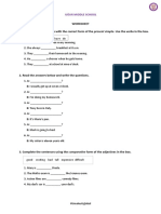 Worksheet 1. Complete The Sentences With The Correct Form of The Present Simple. Use The Verbs in The Box