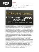 Sobre La Perspectiva Ética de Markus Gabriel Analisis Desde La Religion