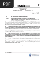 Circular Letter No.4190 - Invitation To Communicate Information To The Organization On Registries of Ships For Input... (Secretariat)