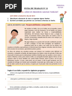 FICHA DE TRABAJO: ¿Cómo Se Organizan Algunas Familias?