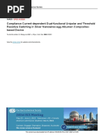 Compliance Current-Dependent Dual-Functional Unipolar and Threshold Resistive Switching in Silver Nanowires-Egg Albumen Composites-Based Device