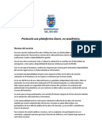 Protocolo Uso Plataforma Zoom No Academico