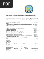 01 Ejercicios # 1 de Costos y Presupjuestos 2020-A