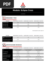 Especificaciones Técnicas Mitsubishi Eclipse Cross