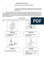 Learning Activity Sheet 2: Lesson 3: Complementary and Alternative Healthcare Modalities