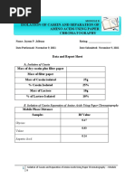 Isolation of Casein and Separation of Amino Acids Using Paper Chromatography