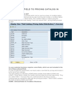 Adding New Field To Pricing Catalog in Sap