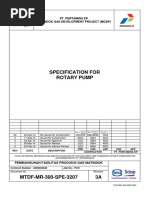 Specification For Rotary Pump: Pt. Pertamina Ep Matindok Gas Development Project (MGDP)