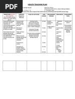 Health Teaching Plan Form