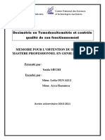 Dosimétrie en Tomodensitométrie Et Contrôle Qualité de Son Fonctionnement