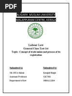 Aligarh Muslim University Malappuram Centre, Kerala: Labour Law