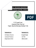 Aligarh Muslim University Malappuram Centre, Kerala: U.P Land Law