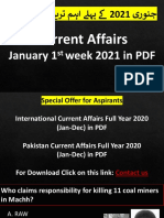 Current Affairs Jan 1st Week 2021