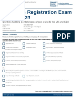 Overseas Registration Exam Application: Dentists Holding Dental Degrees From Outside The UK and EEA