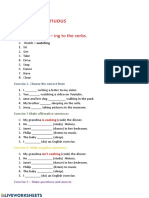 Present Continuous: Exercise 1 Add - Ing To The Verbs