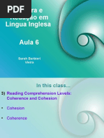 Leitura e Redação em Língua Inglesa Aula 6: Sarah Barbieri Vieira