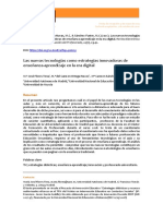 Las Nuevas Tecnologías Como Estrategias Innovadoras de Enseñanza-Aprendizaje en La Era Digital