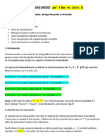 Inecuaciones de Segundo Grado