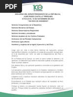 Pedro Castillo Balance 100 Días de Gestión