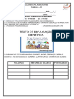 ATIVIDADES 1º Ano (13 A 17 de Setembro)