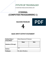 CCS0006L (Computer Programming 1) : Machine Problem