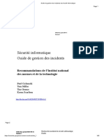 Guide de Gestion Des Incidents de Sécurité Informatique - NIST