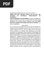 Evacuacion Audiencia de Prueba en Incidente de Consignación Civil