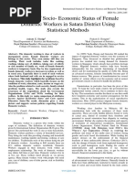 A Study of Socio - Economic Status of Female Domestic Workers in Satara District Using Statistical Methods