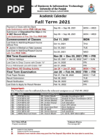 Fall Term 2021: Academic Calendar