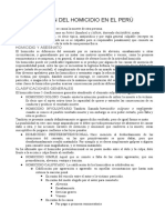 Clasificacion Del Homicidio en El Peru