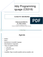 Assembly Programming Language (CS318) : Lecture 01: Introduction