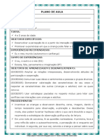 Plano de Aula para 4 e 5 Anos de Idade