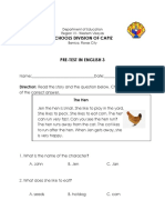 Schools Division of Capiz: Direction: Read The Story and The Question Below. Choose The Letter The Hen