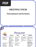 Meeting Four: Entertainment and Invitation