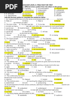 Advance Level 8-Practice For Test Choose The Word That Has A Different Stress Pattern From The Others in The Group