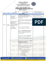 Weekly Home Learning Plan Health Optimizing Physical Education Week 1 Quarter 1