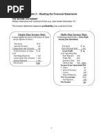 Single-Step Income Stmt. Multi-Step Income STMT.: Chapter 2 - Reading The Financial Statements