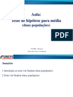 Aula - Teste de Hipotese para Media de Duas Populações