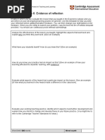 Assessment Task 6: Evidence of Reflection: 4163 Cambridge International Award in Teaching and Learning