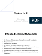 Vectors in R: Online Lecture Ms. Rebecca V. Calderon