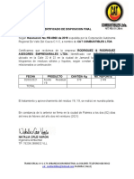 Certificado de Disposicion Final