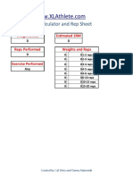 Max Calculator and Rep Sheet: Athlete's Name