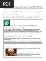 Règles de Bienséance Et de Fonctionnement Du Groupe de Discussion WhatsApp 3RNA MAAYA - V1.2