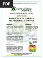 Manual Manipulador de Alimentos 2021 Covid19