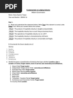 Fundamentals To Lodging Industry MIDTERM