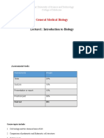 General Medical Biology: Lecture1: Introduction To Biology