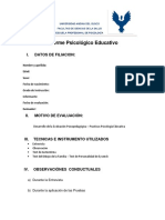 Informe Psicológico Educativo